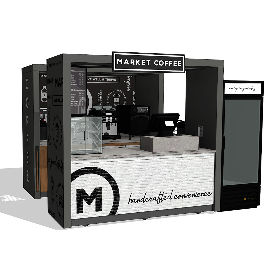 Coffee Kiosk w/o Both Utility Counters