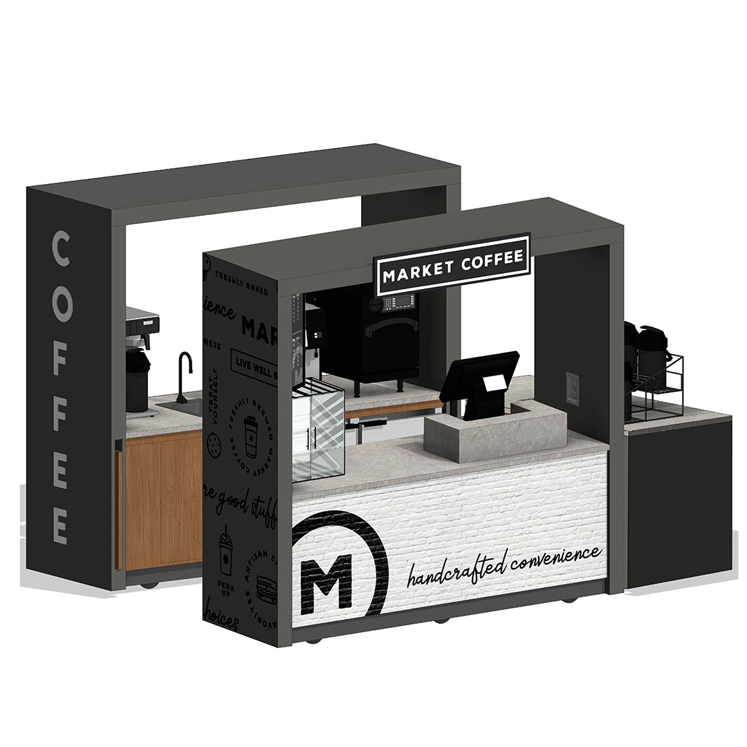 Coffee Kiosk w/o Merchandiser & Utility Counter